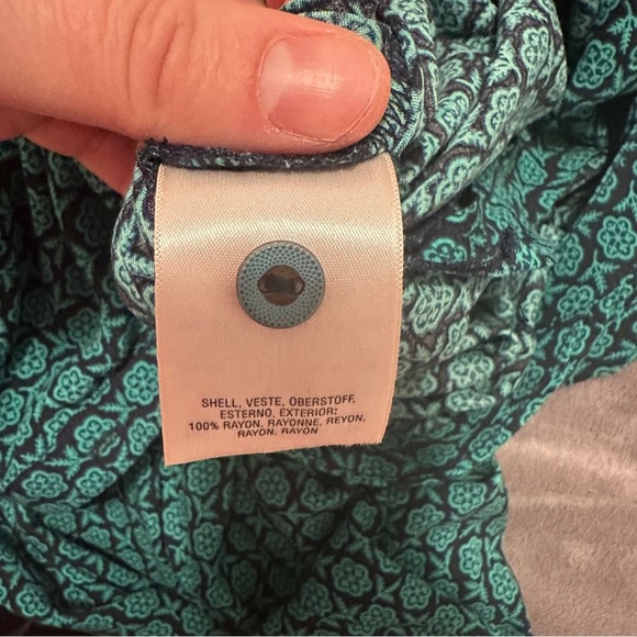 Anthropologie Maeve Blue Teal Patterned Jumpsuit Size Small Women’s - Picture 13 of 13